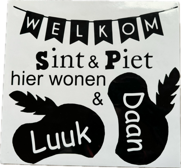 Raamsticker Welkom Sint en Piet